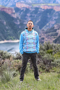 Turquoise Geo Hoodie