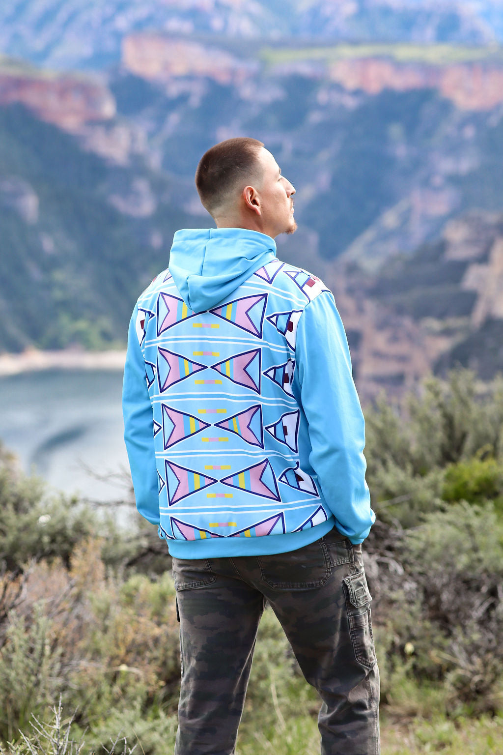 Turquoise Geo Hoodie