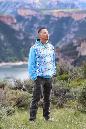 Turquoise Geo Hoodie