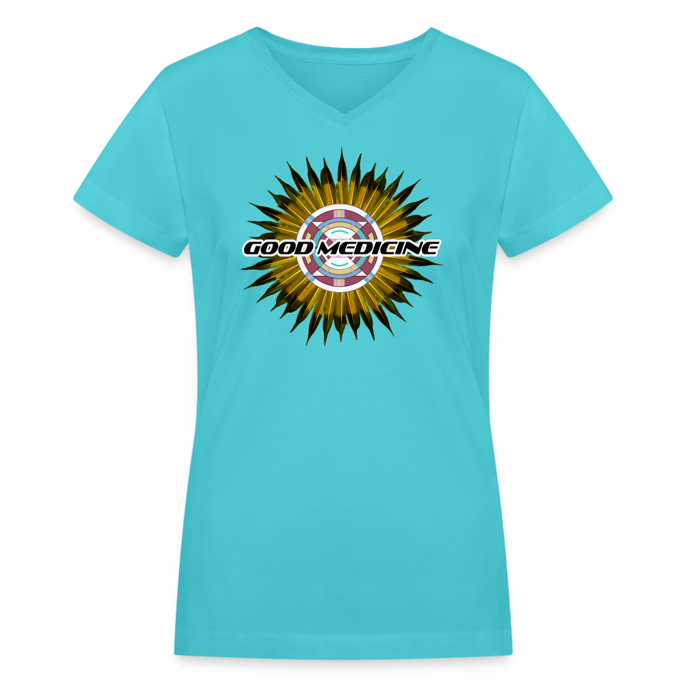 Women's GM Yellowtail V-Neck - aqua