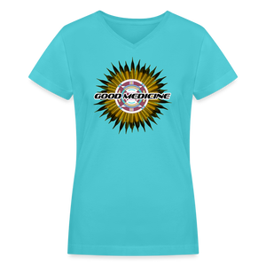 Women's GM Yellowtail V-Neck - aqua