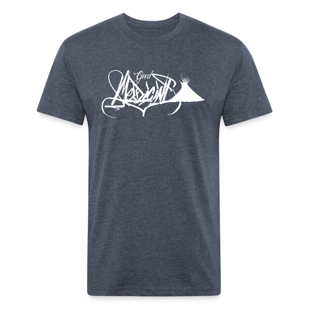 Leftoes Handstyle Fitted Tee - heather navy