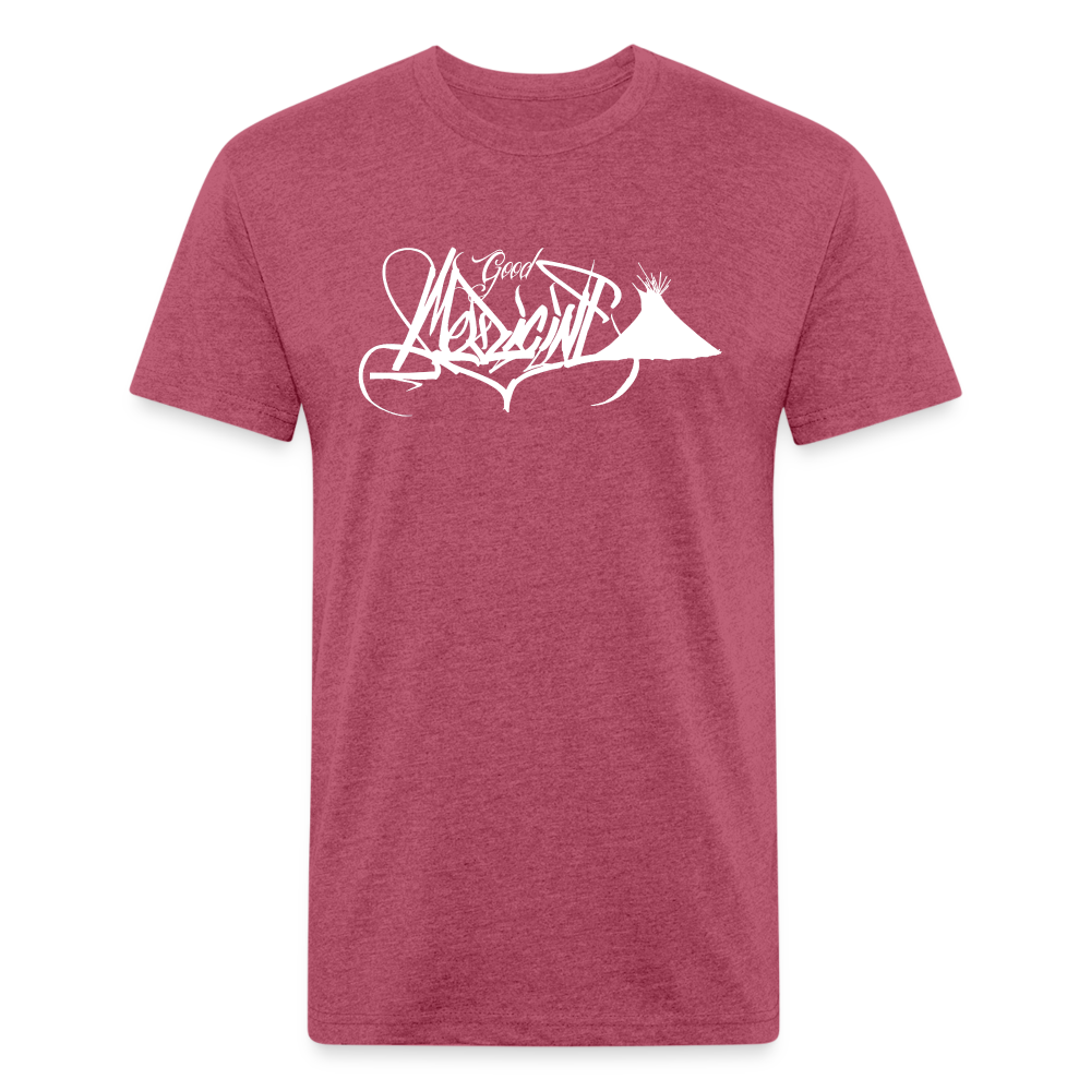 Leftoes Handstyle Fitted Tee - heather burgundy