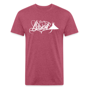 Leftoes Handstyle Fitted Tee - heather burgundy