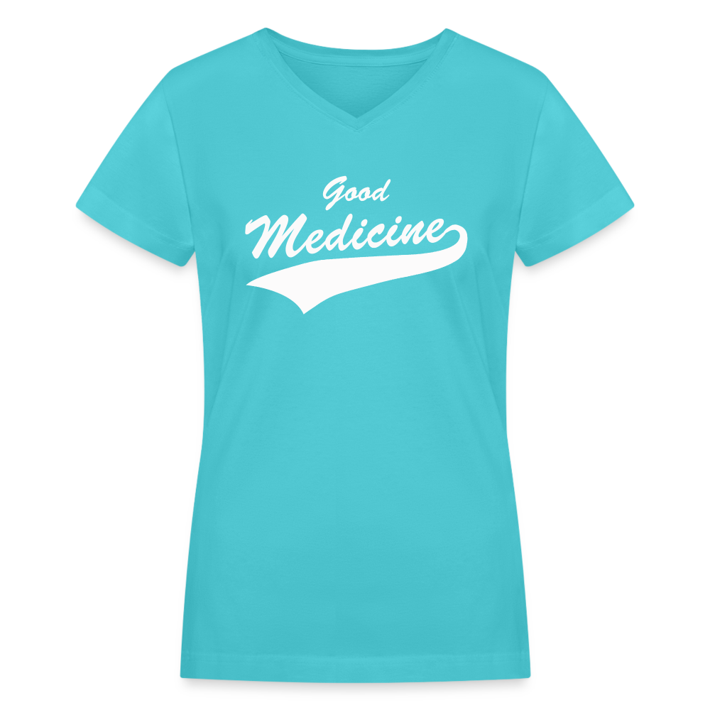 Women's GM Swoosh V-Neck - aqua