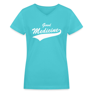 Women's GM Swoosh V-Neck - aqua