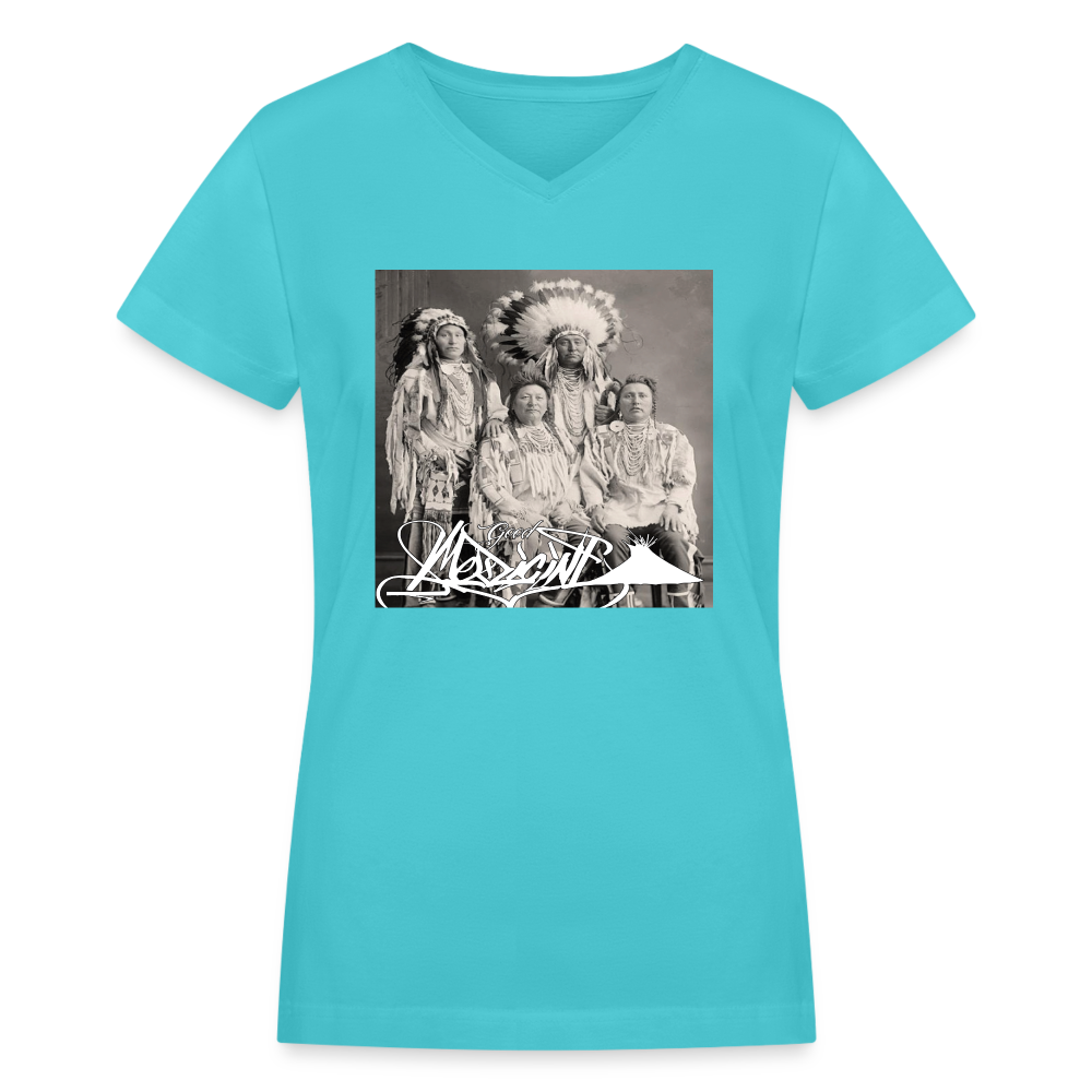 Women's Relatives V-Neck - aqua