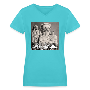 Women's Relatives V-Neck - aqua