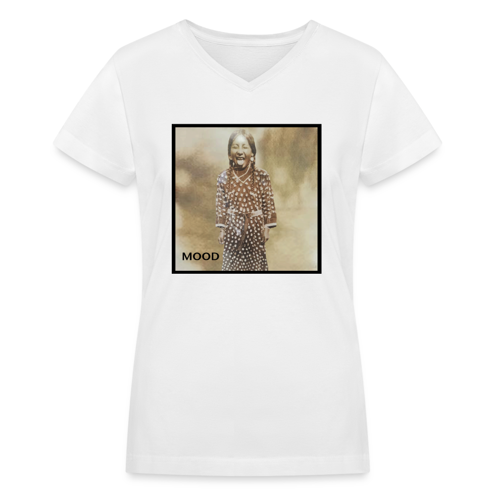 Women's "MOOD" V-Neck - white