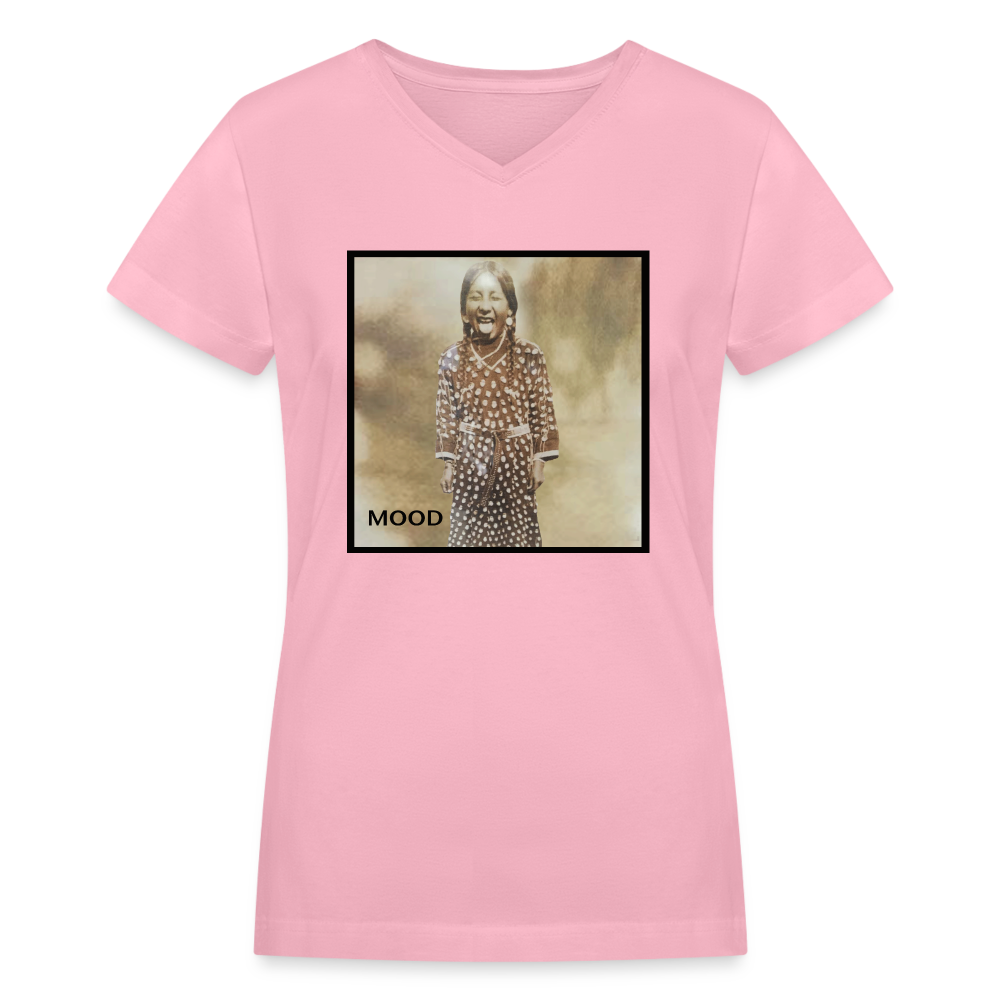 Women's "MOOD" V-Neck - pink