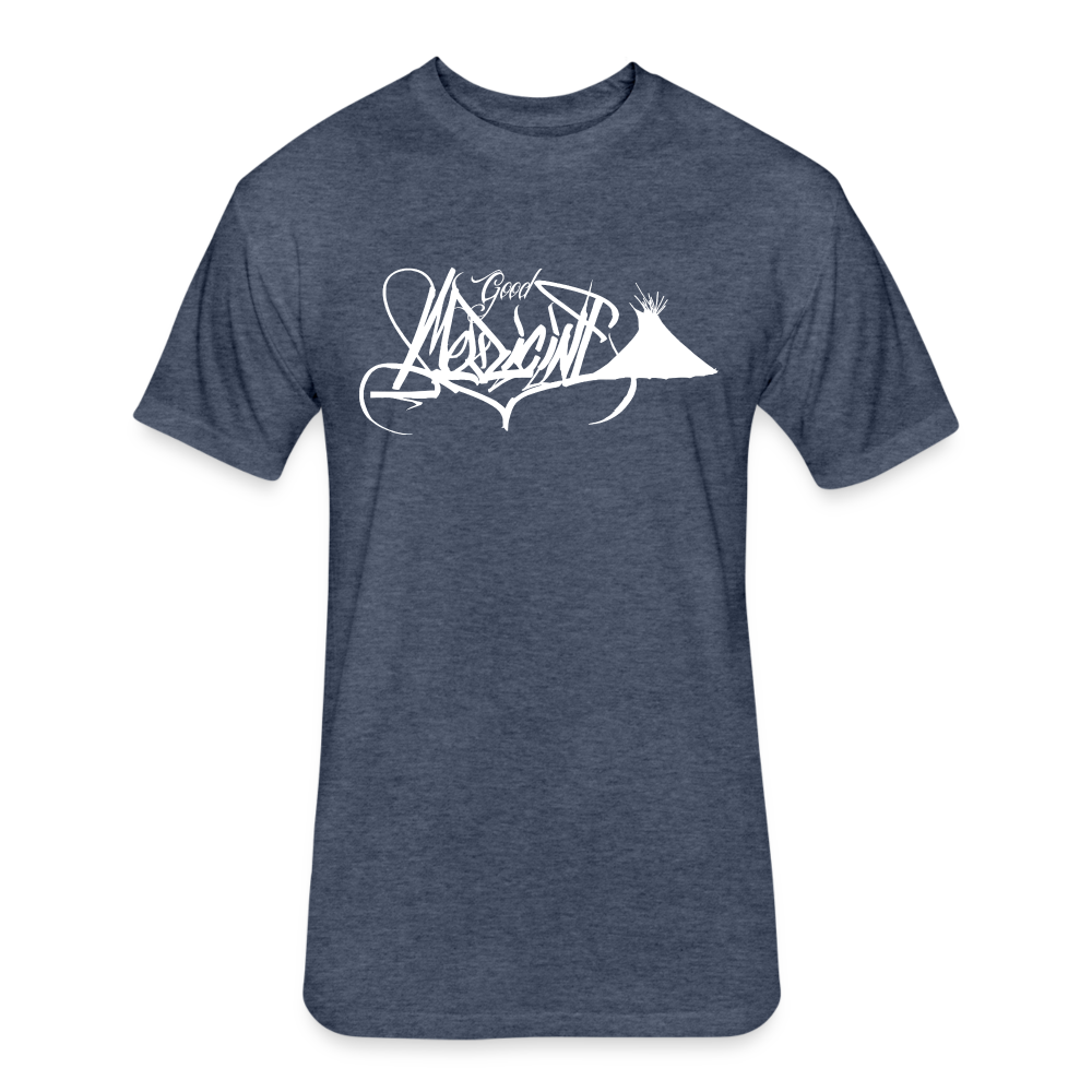 Leftoes Handstyle Fitted Tee - heather navy